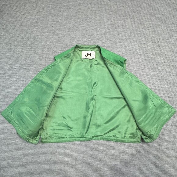 Vintage JH Collectibles Womens 8-11 Kelly Green Vest and Wide-Leg Pantsuit Set - Picture 8 of 16